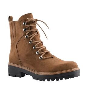 Nine West Brown Rugged Sole Combat Boots